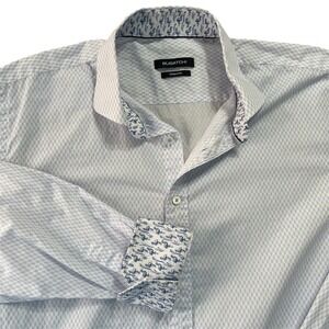 Bugatchi Shaped Fit Long Sleeve Button Up Flamingo Print Dress Shirt Mens XL